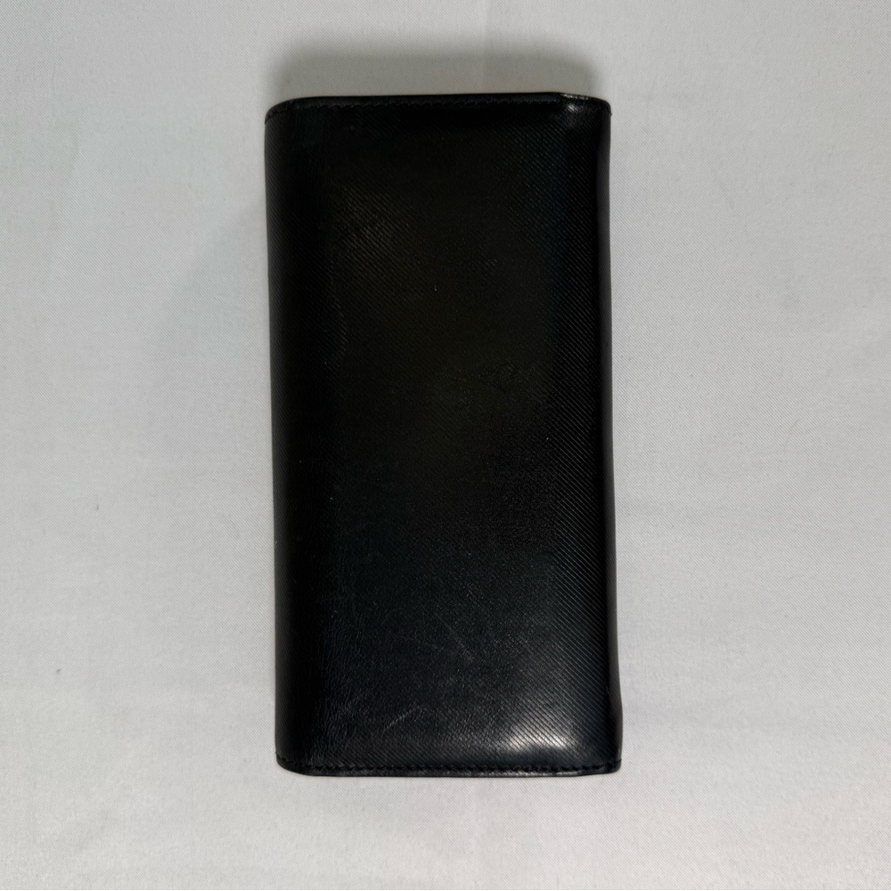 Burberry Vintage Black Leather Long Wallet w/ Gold Turn Lock - Picture 2 of 6